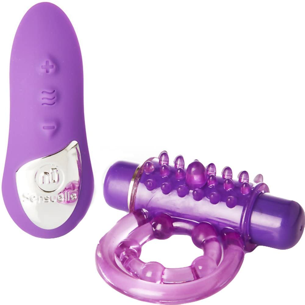 Sensuelle Remote Control Bullet Ring 15 Function Cock Ring Purple