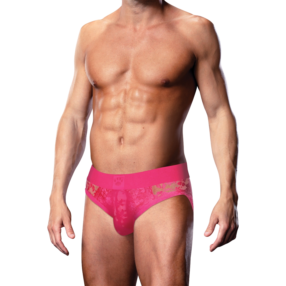 Prowler Pink Lace Open Back Brief Large