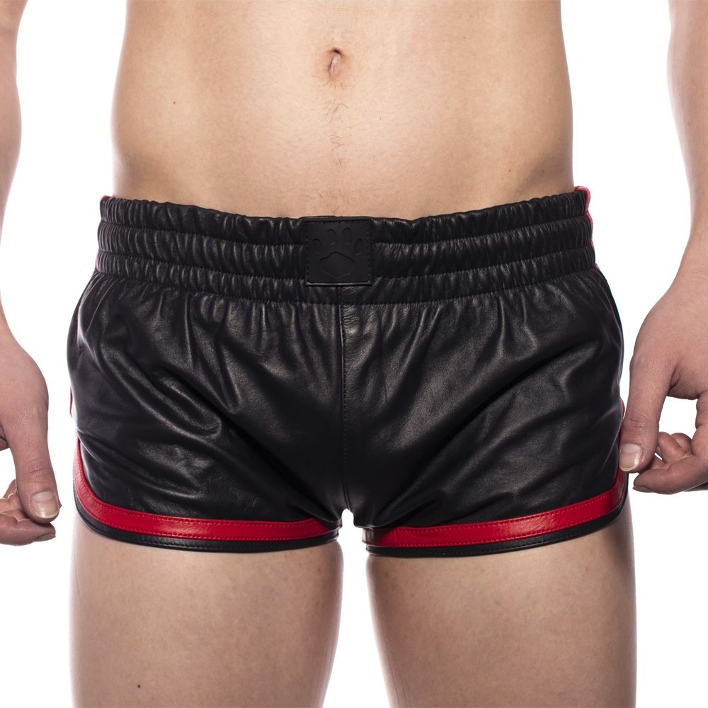 Prowler RED Leather Sports Shorts Black/Red Medium