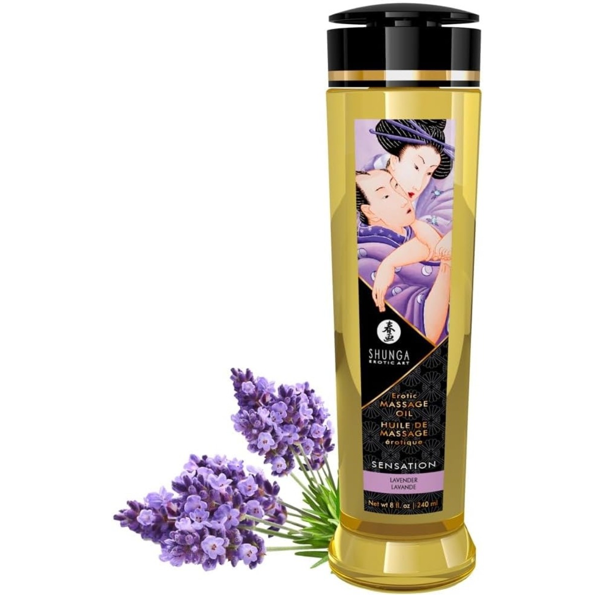 Tester Shunga Massage Oil Sensation / Lavender - Shunga - Massage - adult product at KS Store