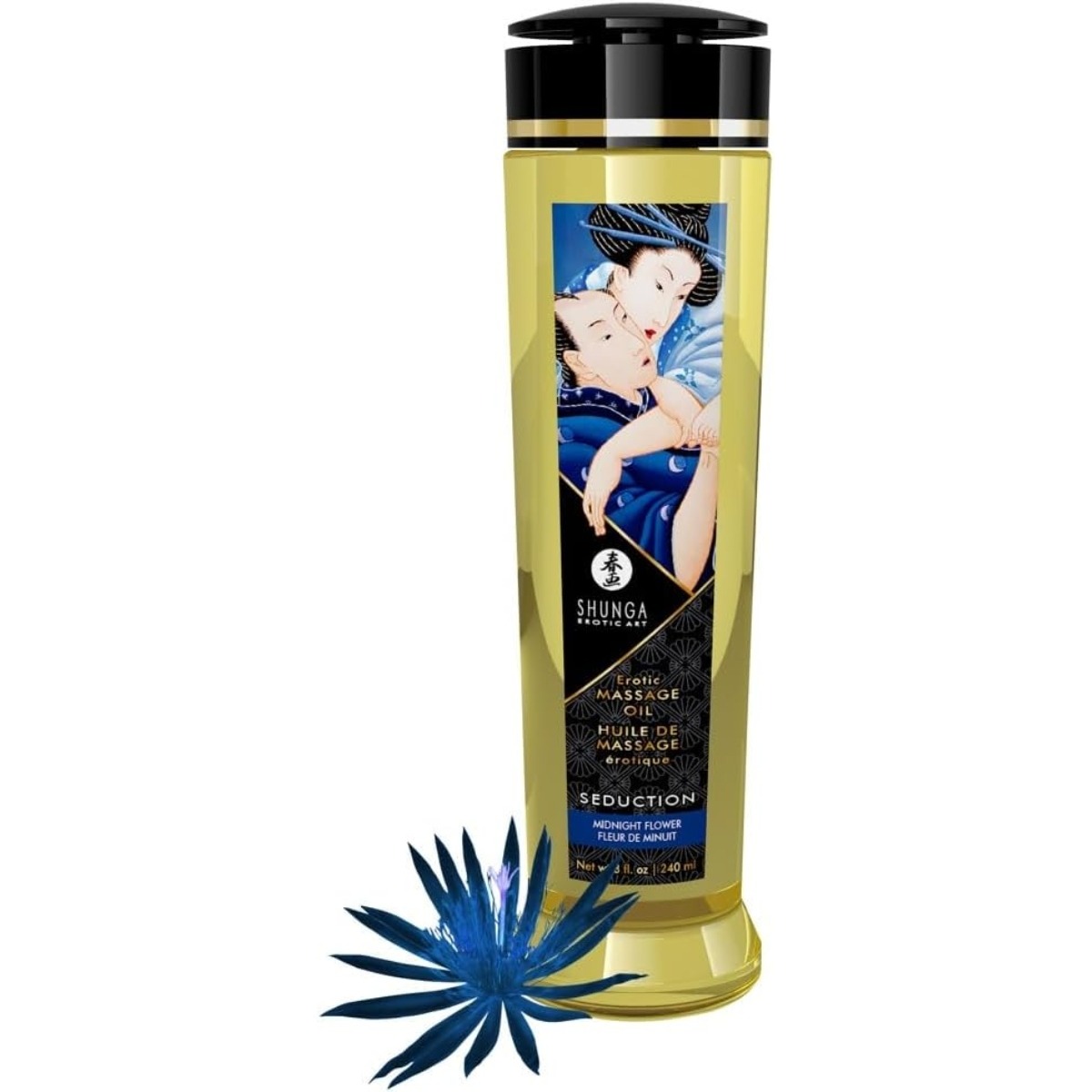 Tester Shunga Massage Oil Seduction / Midnight Flower - Shunga - Massage - adult product at KS Store