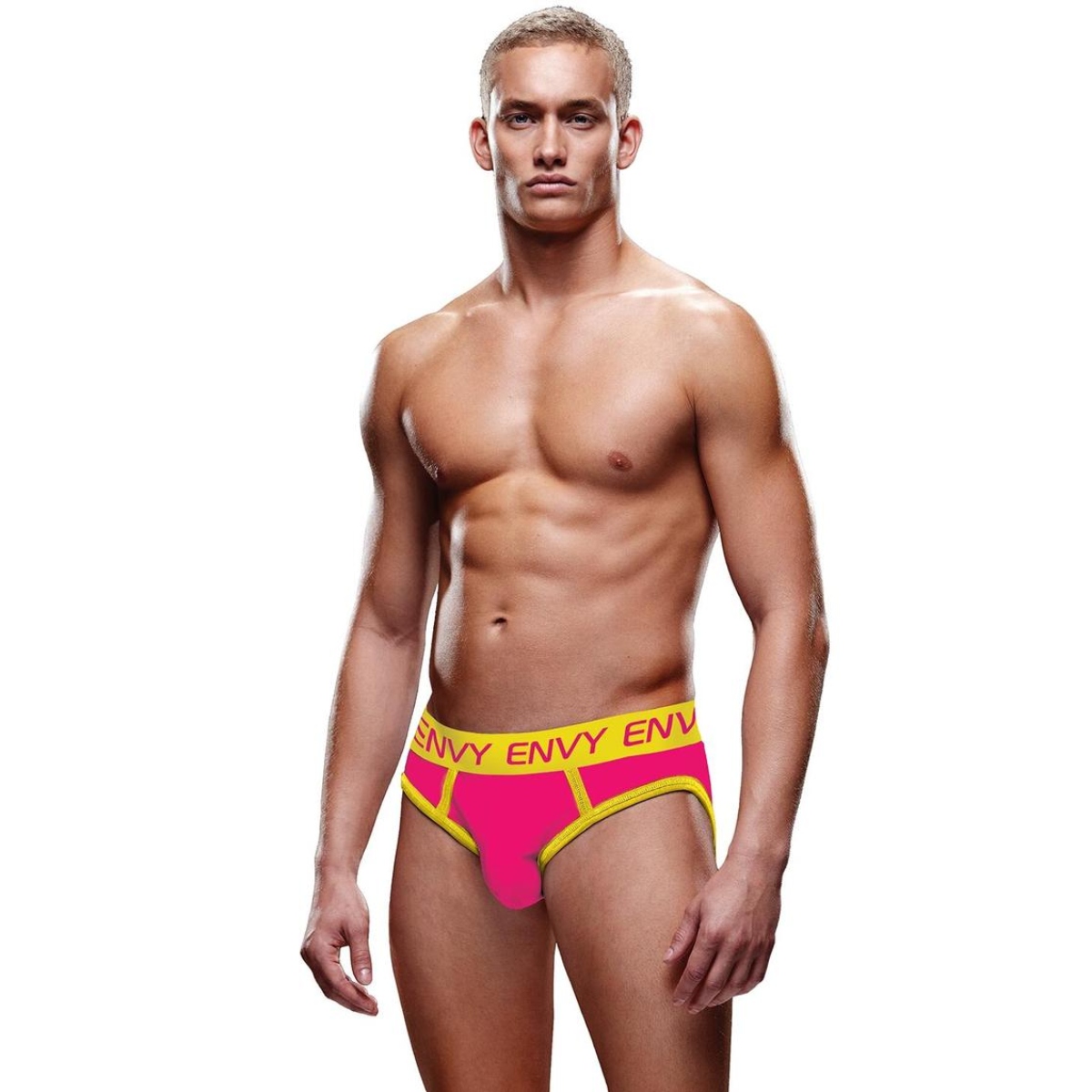 SOLID ENVY JOCK - PINK/YELLOW - L/XL - Envy - Lingerie & Underwear - adult product at KS Store
