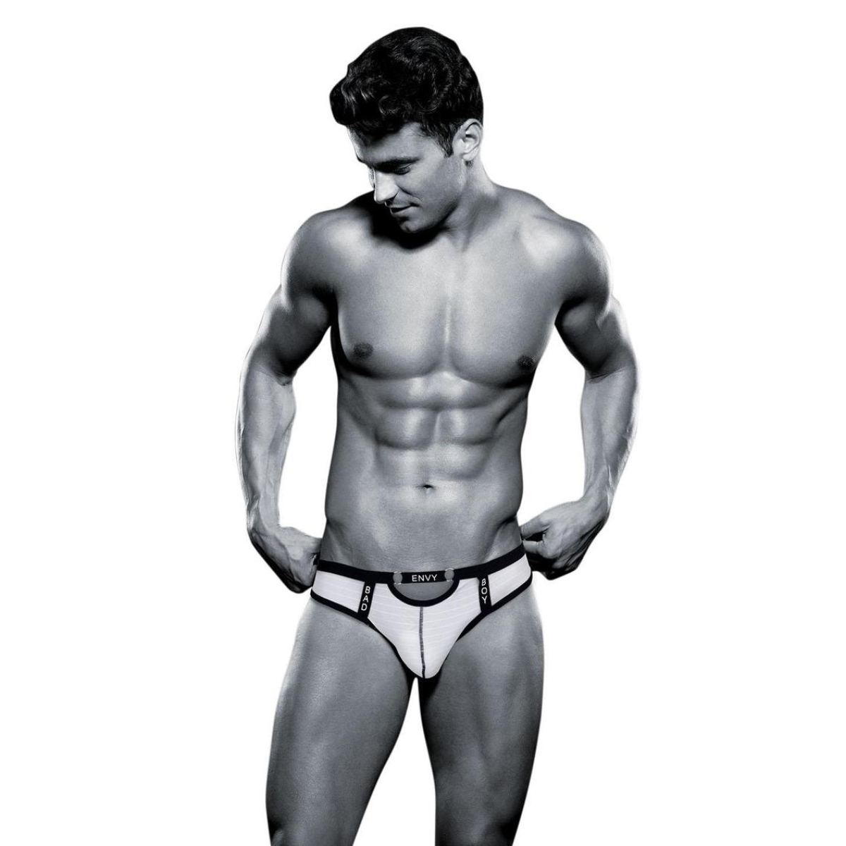 ENVY BAD BOY THONG - WHITE - S/M - Envy - Lingerie & Underwear - adult product at KS Store