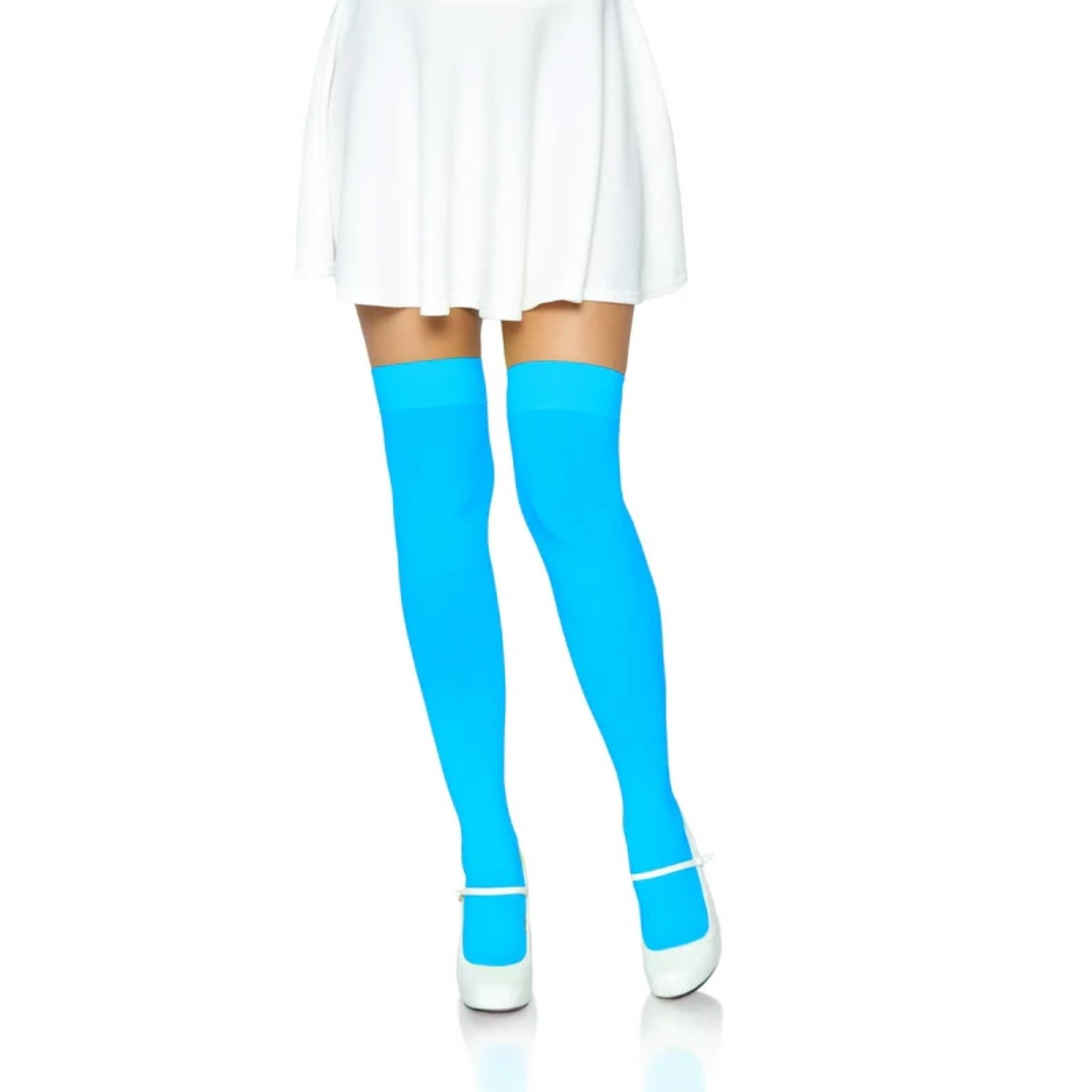 Nylon Thigh Highs Blue OS - Leg Avenue - Lingerie & Underwear - adult product at KS Store