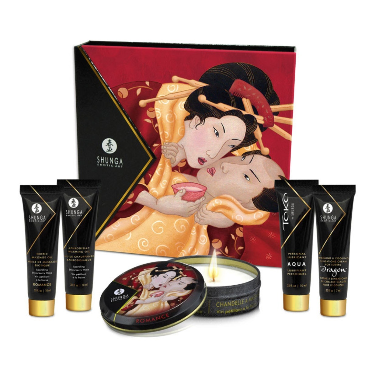 Shunga Luxury Gift Set Geisha's Secret Kit Strawberry - Shunga - Massage - adult product at KS Store