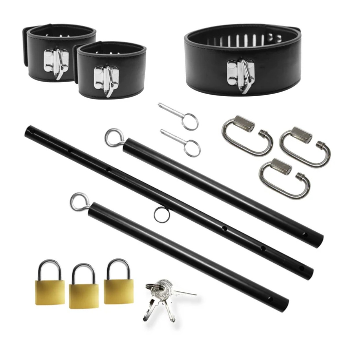 Master Series Dominion Bar Spreader Bar With Collar & Restraints - Master Series - Restraints - adult product at KS Store