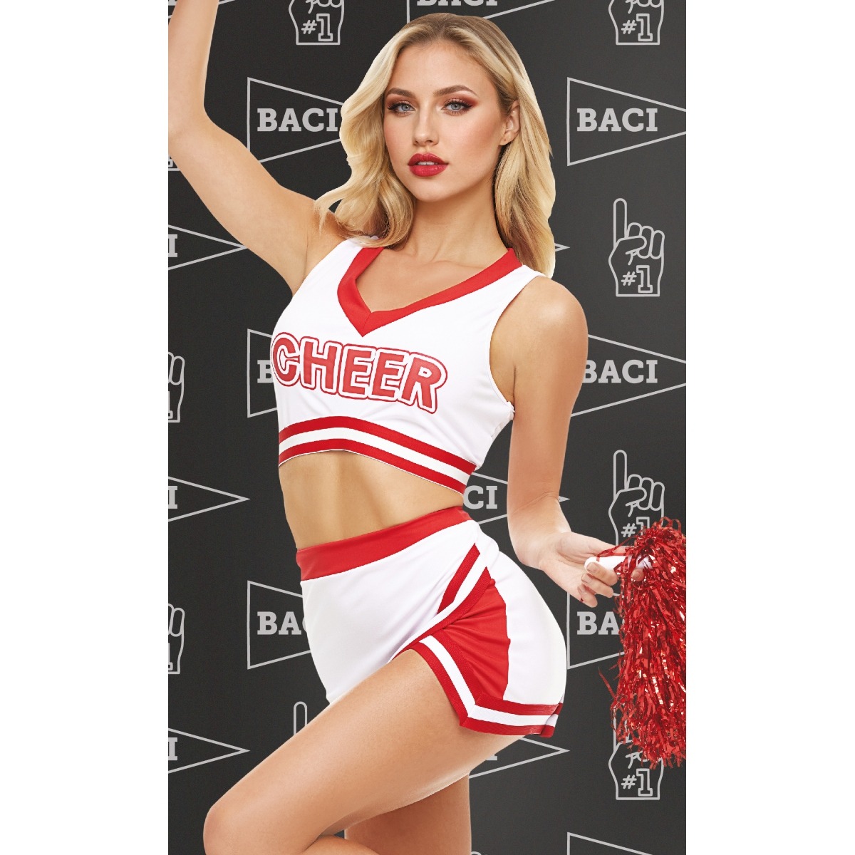 Baci Game day Hottie 4 Piece Cheerleader Costume OS - Baci - Lingerie & Underwear - adult product at KS Store