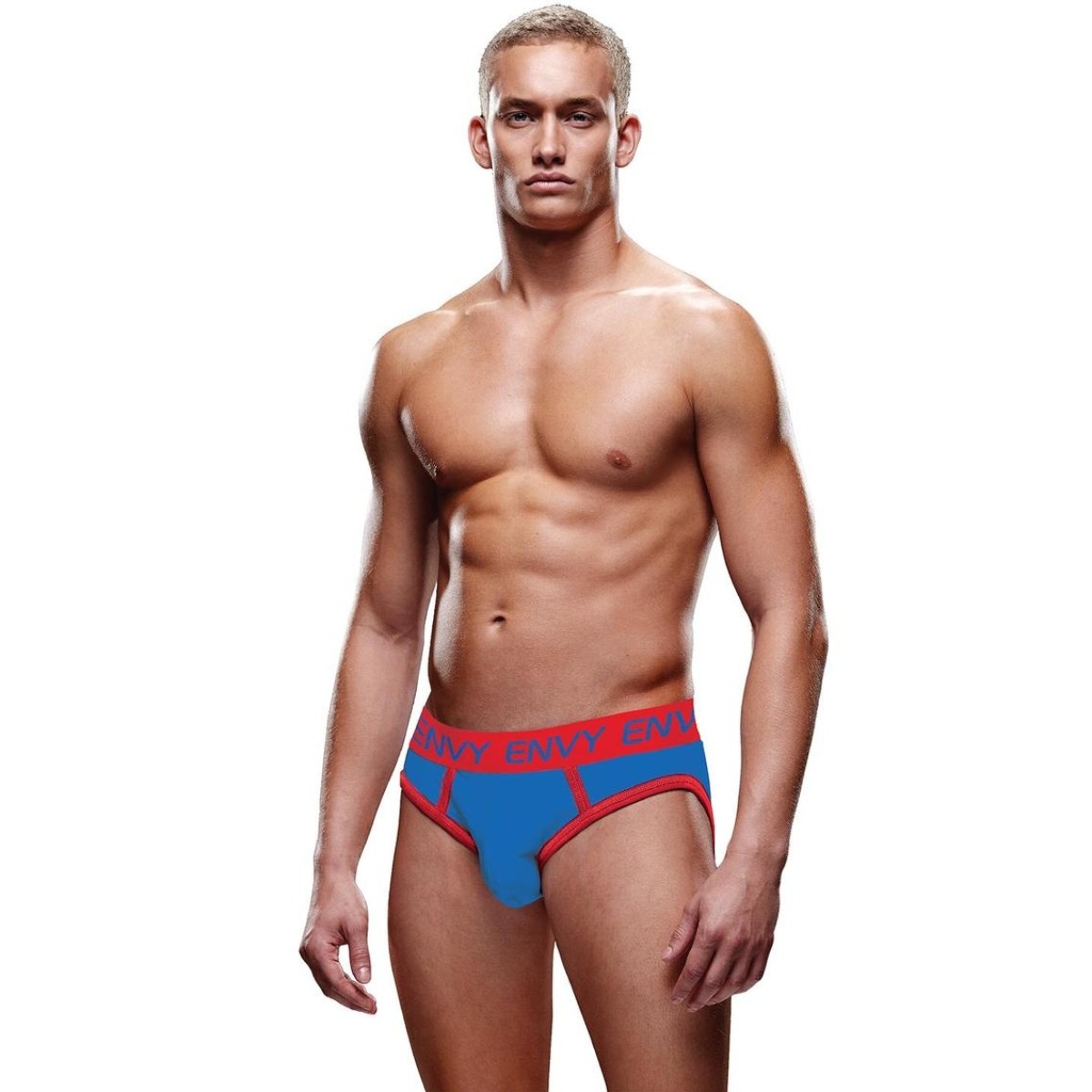 Envy Solid Jock Blue Red LXL - Envy - Lingerie & Underwear - adult product at KS Store