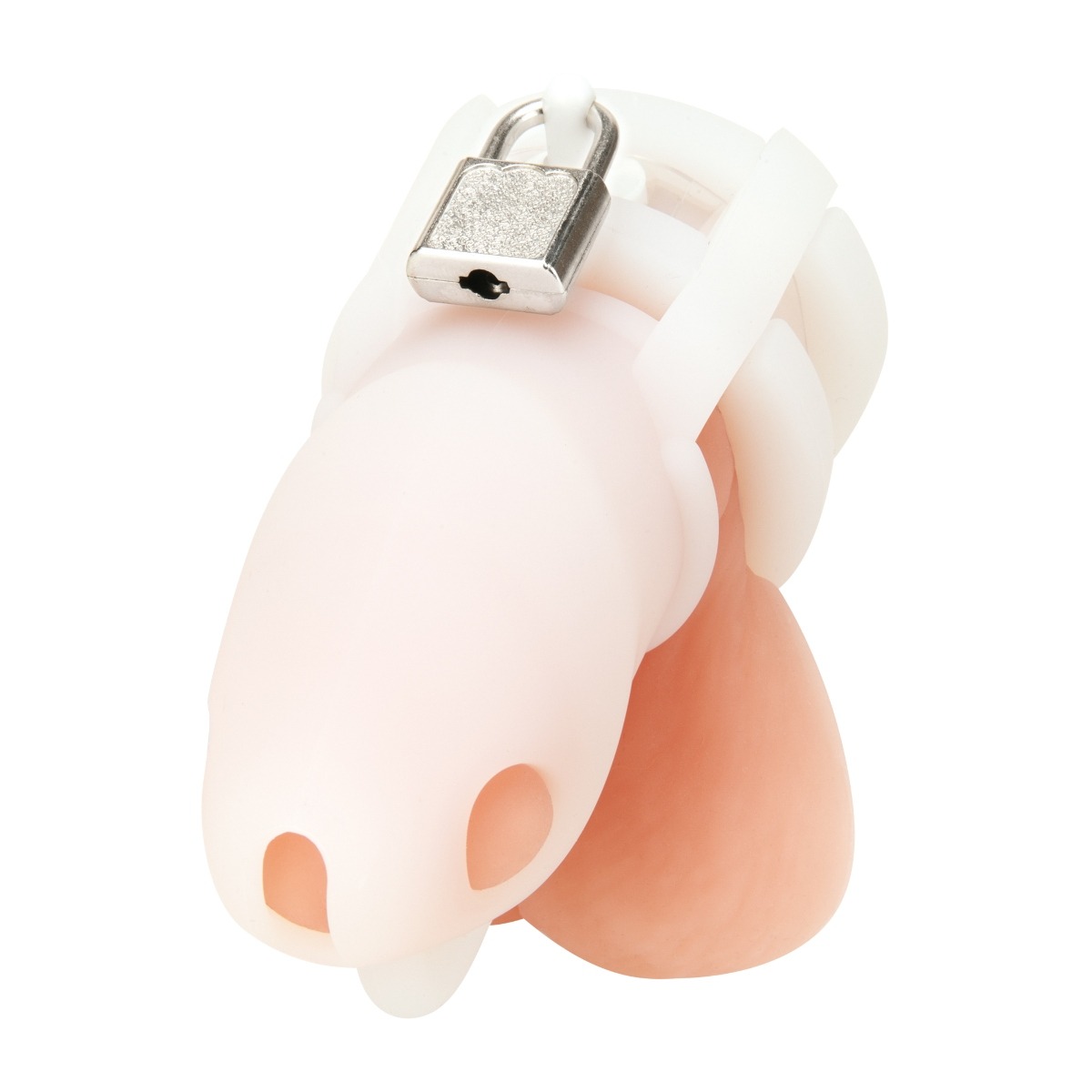 Blueline Silicone Small 2inch Cock Cage With Ball Divider White - Blue Line - Toys & Accessories - adult product at KS Store