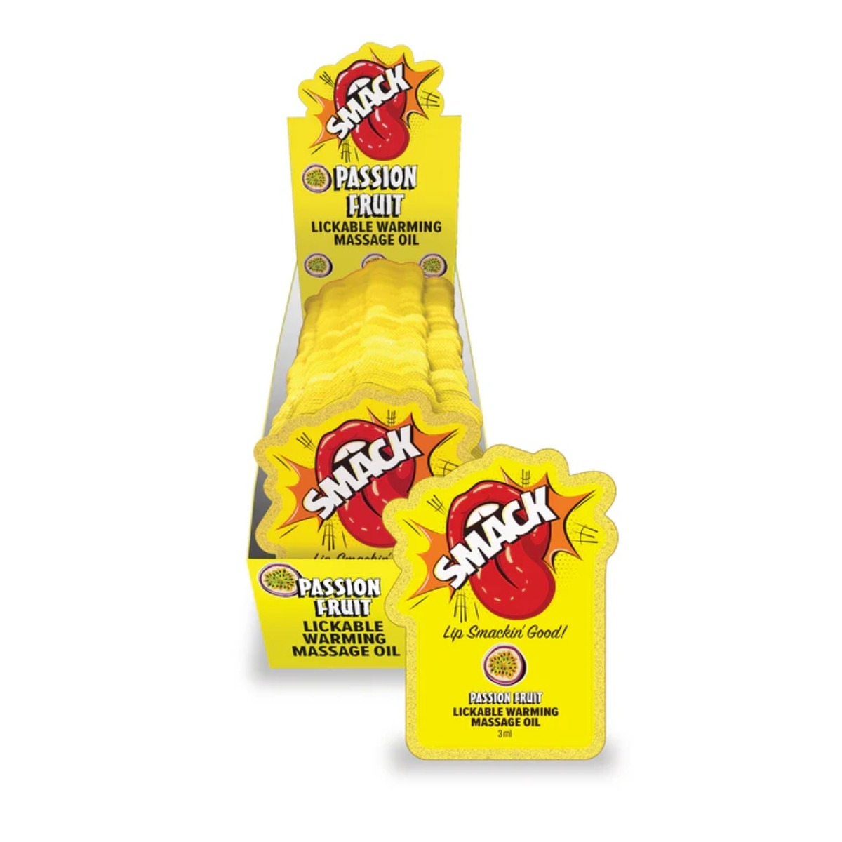 Smack Lickable Massage Oil 3ml Pouch Display Passion Fruit 36 - Smack - Gags - adult product at KS Store