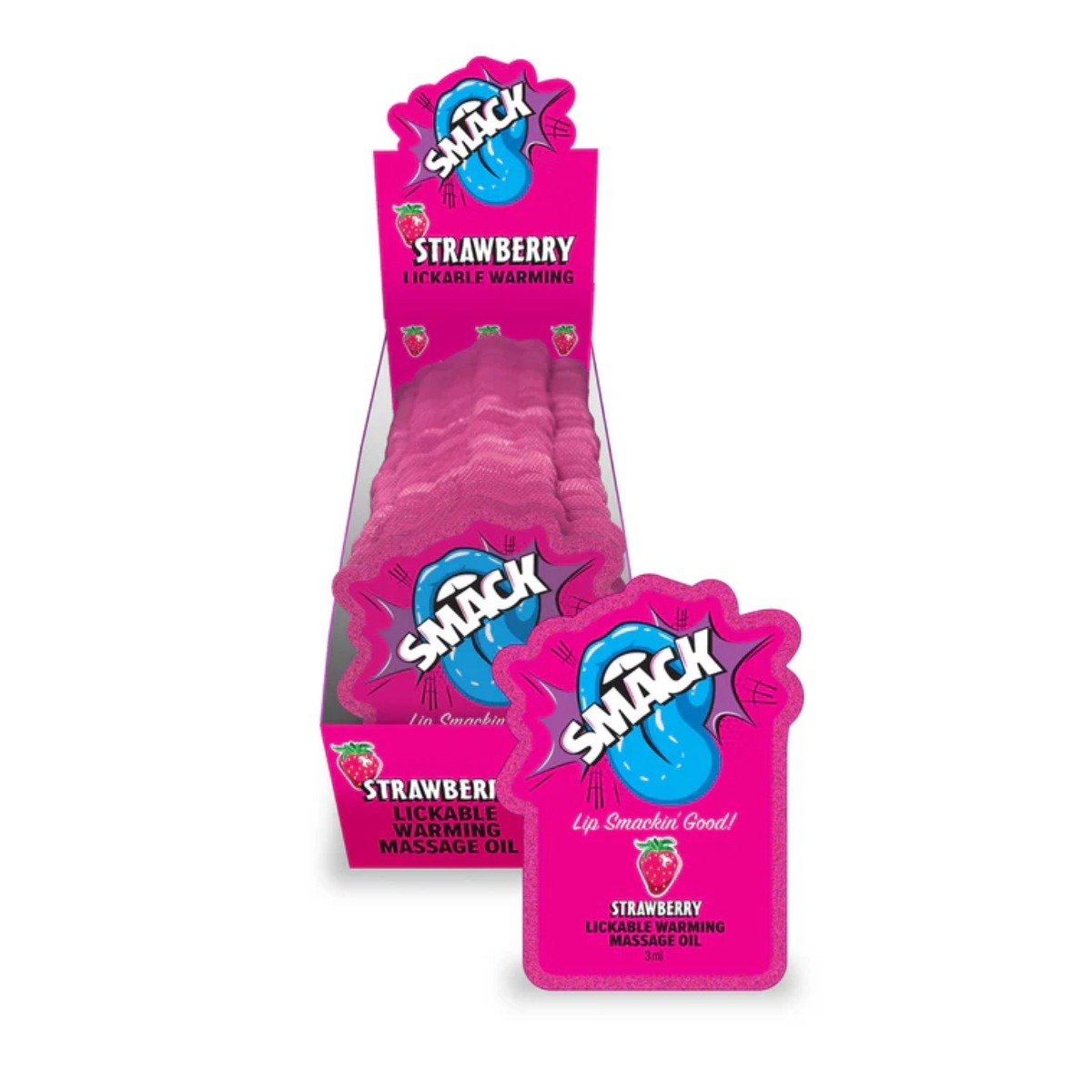 Smack Lickable Massage Oil 3ml Pouch Display Strawberry 36 - Smack - Gags - adult product at KS Store