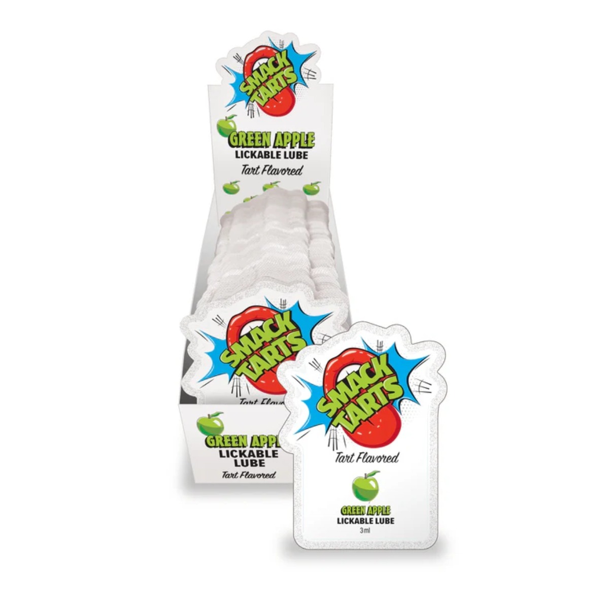 Smack Tarts Lickable Lube Sour Green Apple 3ml Pouch Display 36 - Smack - Lubricants - adult product at KS Store