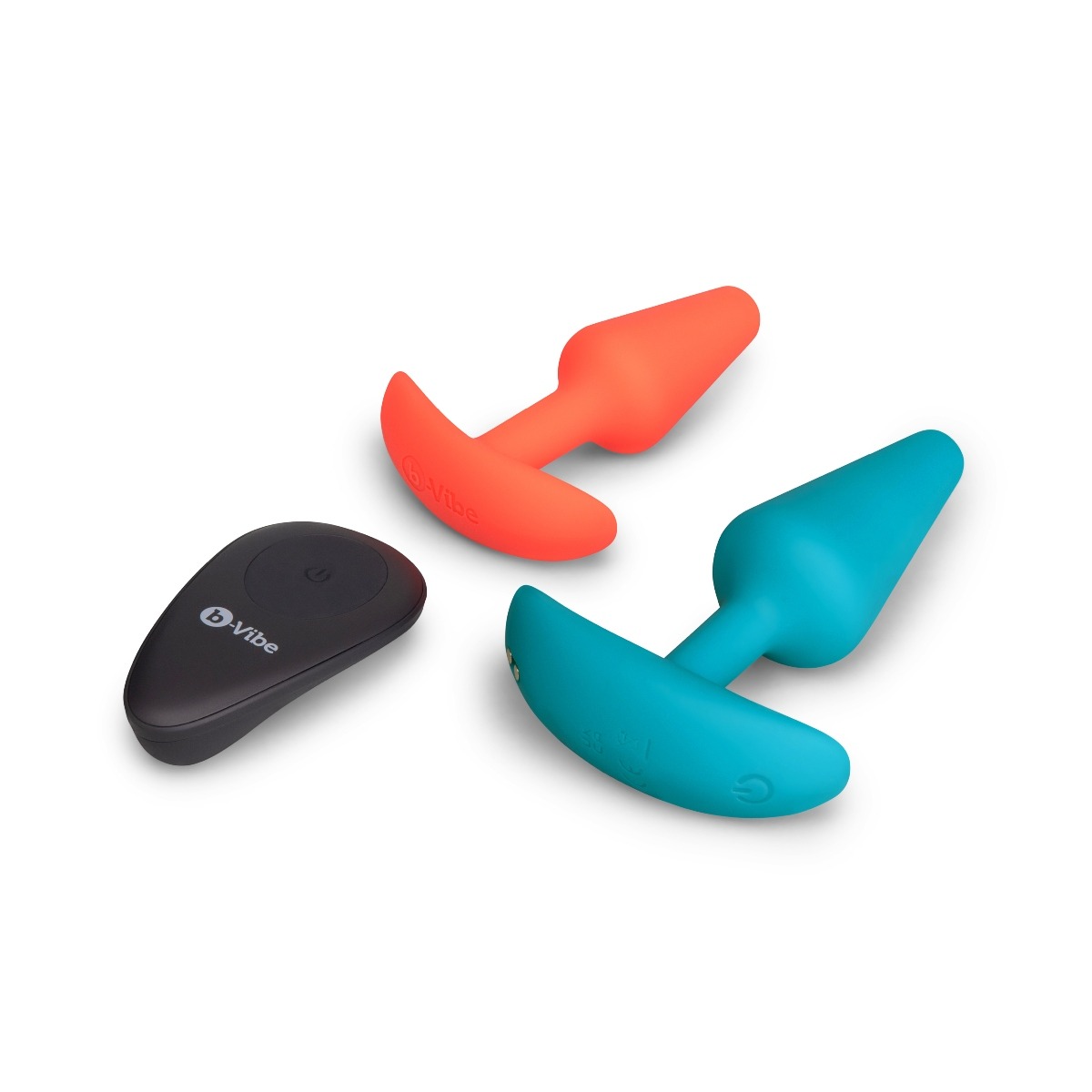 b-Vibe Butties Anal Training 2 Piece Bundle Remote Control Butt Plugs Blue Orange - B-Vibe - Lingerie & Underwear - adult product at KS Store