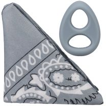 Rock Solid The Code Silicone Cock Ring with Bandana Gray Black
