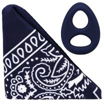 Rock Solid The Code Silicone Cock Ring with Bandana Navy Blue Black