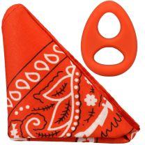 Rock Solid The Code Silicone Cock Ring with Bandana Orange Black