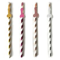 Little Genie Glitterati Penis Tall Party Straws