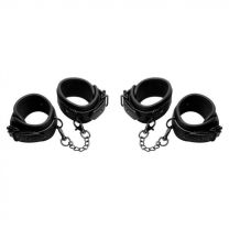 Master Series Kinky Comfort Wrist & Ankle Cuff Set Black