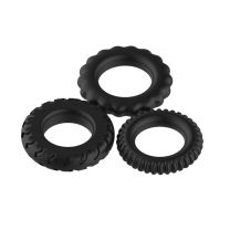 Pretty Love Titan Silicone Cock Ring 3 Pack Black