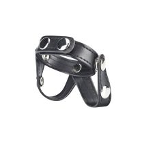 Blue Line V Style Cockring with Ball Divider