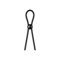 FORGE Single Adjustable Lasso Silicone Cock Ring - Black