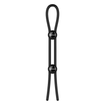FORGE Double Adjustable Lasso Silicone Cock Ring - Black