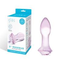 Glas 5inch Rosebud Glass Butt Plug