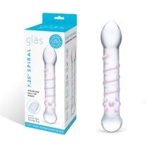 Glas 7.25inch Spiral Staircase Full Tip Dildo Clear