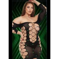 Lapdance Glimmer Off The Shoulder Mini Dress Glow In The Dark QS
