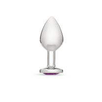 Me You Us Crystal Jewels Metal Butt Plug Purple Medium