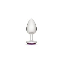 Me You Us Crystal Jewels Metal Butt Plug Purple Large