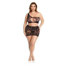 Me You Us 2 Piece Lace Set Black Queen Size