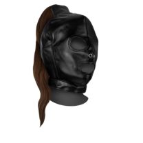 Mask with Brown Ponytail  Black