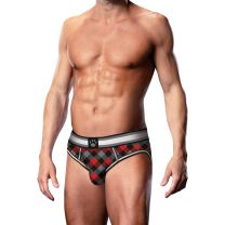Prowler Tartan 1 Open Brief Black Red