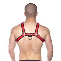 Prowler RED Leather Bull Harness Red