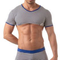 TOF Paris Sailor Crop Top Blue Large