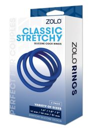 Zolo Classic Stretchy Silicone Cock Ring Blue
