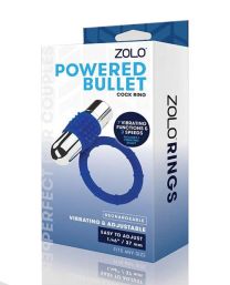 Zolo Powered Bullet Cock Ring Blue