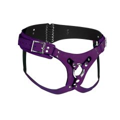 Bodice Deluxe Leather Corset Harness - Purple