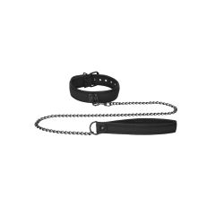 Ouch Neoprene Puppy Play Collar with Leash Black