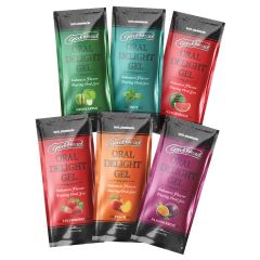 GoodHead Oral Delight Gel 6 Pack Green Apple Mint Peach Strawberry Watermelon Passion Fruit Oral Lubricant