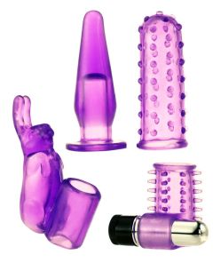 4 Play Couples Kit Bullet Vibe with Attachments Kinx