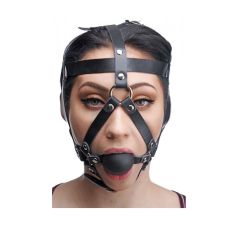 Leather Head Harness with Ball Gag