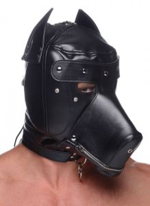 Master Series Muzzled Universal BDSM Hood with Removable Muzzle