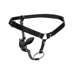 Strict Male Cock Ring Harness With Silicone Anal Plug