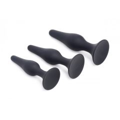 Master Series Triple Spire Tapered Silicone Anal Trainer Set Black