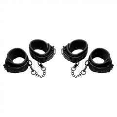 Master Series Kinky Comfort Wrist & Ankle Cuff Set Black