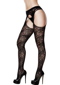 Baci Crotchless Lace Suspender Hose