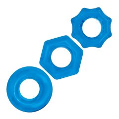 Blue Line 3 Pack Nuts & Bolts Stretch Cock Ring Set