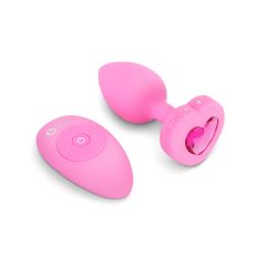 B-Vibe Vibrating Heart Plug Pink S/M